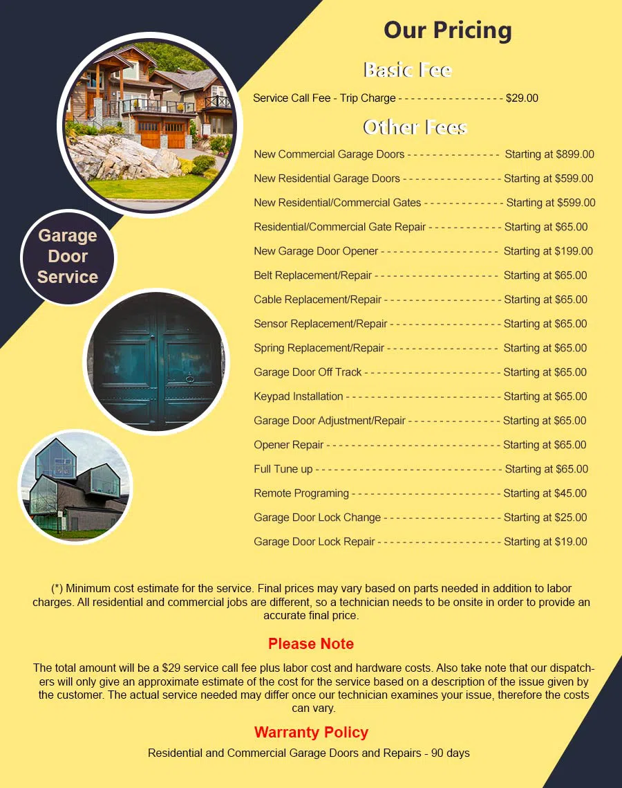 Elite Garage Door Service Temple Hills, MD 301-857-0107 - pricelist6